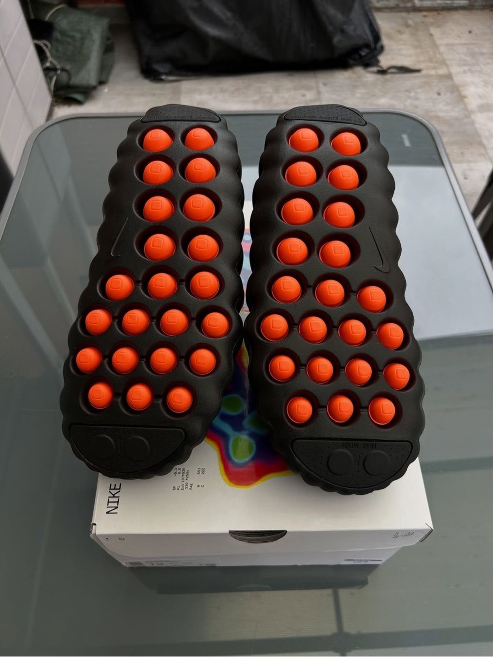 Nike Black Sneakers with Bright Orange Bubble Sole